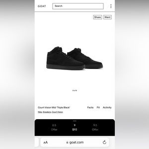 Nike Court Vision Mid ‘Triple Black’